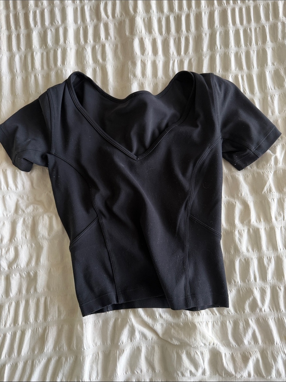 lululemon athletica Black V-Neck Crop Top